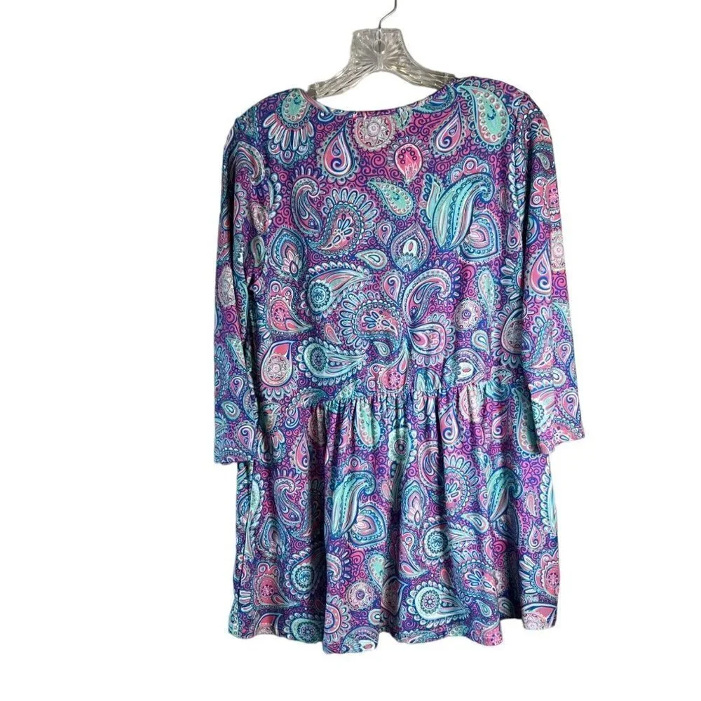 SIMPLY Southern Colorful Paisley Size 12 Women’s Tunic Top or Dress Size Medium - Picture 1 of 10